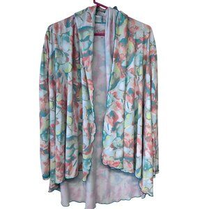 UV Skinz Womens UPF Hooded Open Front Cover Up Cardigan Size XS Floral